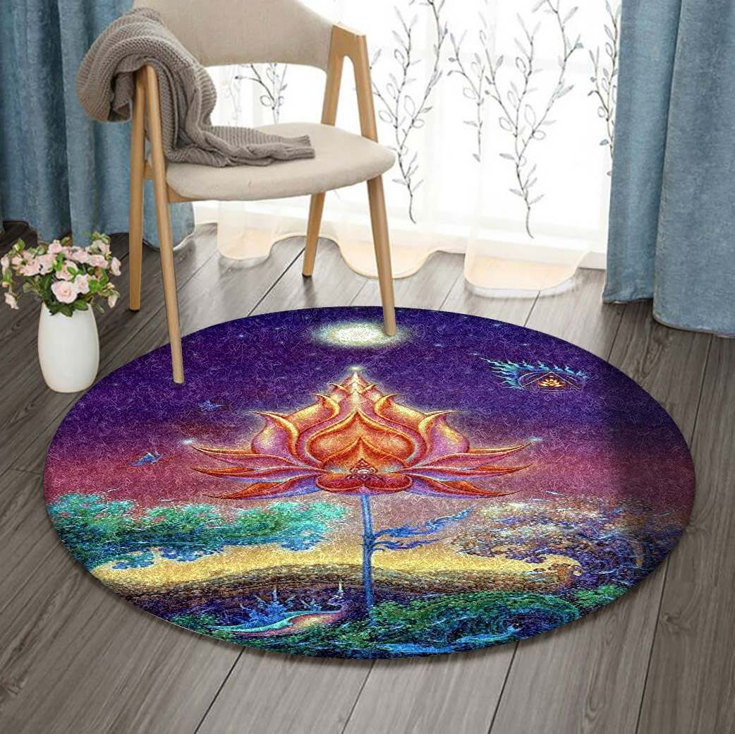 Flower Round Rug Carpet Bedroom Livingroom Home Decor