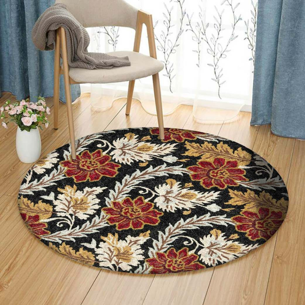 Flower Round Rug Carpet Bedroom Livingroom Home Decor