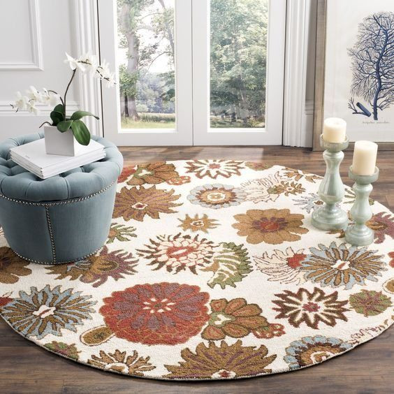 Flower Round Rug Carpet Bedroom Livingroom Home Decor