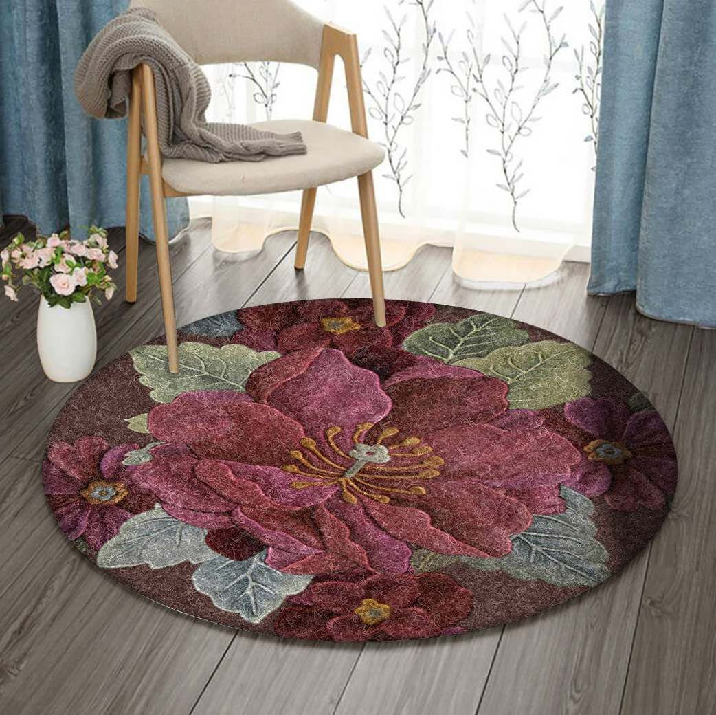 Flower Round Rug Carpet Bedroom Livingroom Home Decor