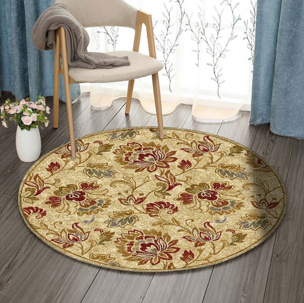 Flower Round Rug Carpet Bedroom Livingroom Home Decor