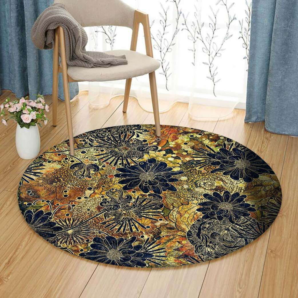 Flower Round Rug Carpet Bedroom Livingroom Home Decor
