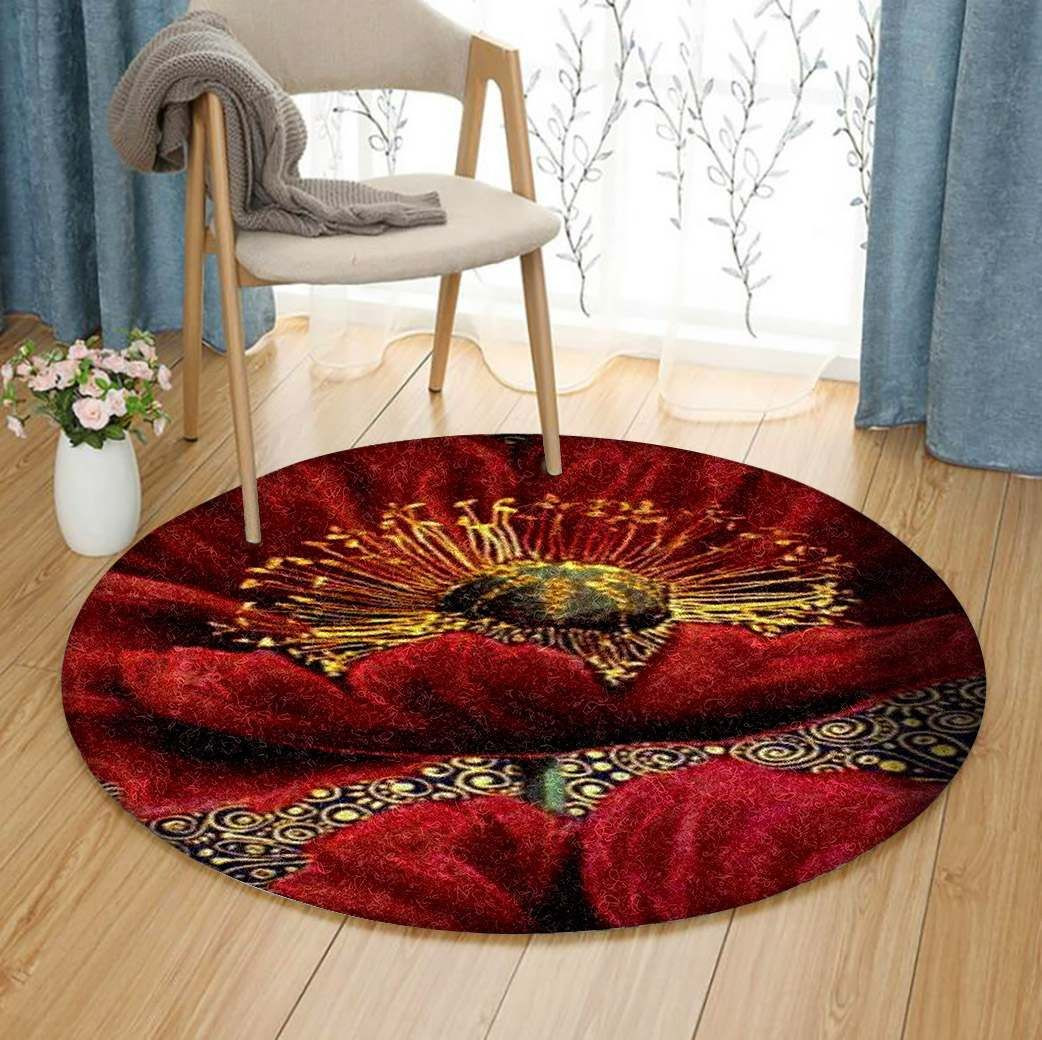 Flower Round Rug Carpet Bedroom Livingroom Home Decor