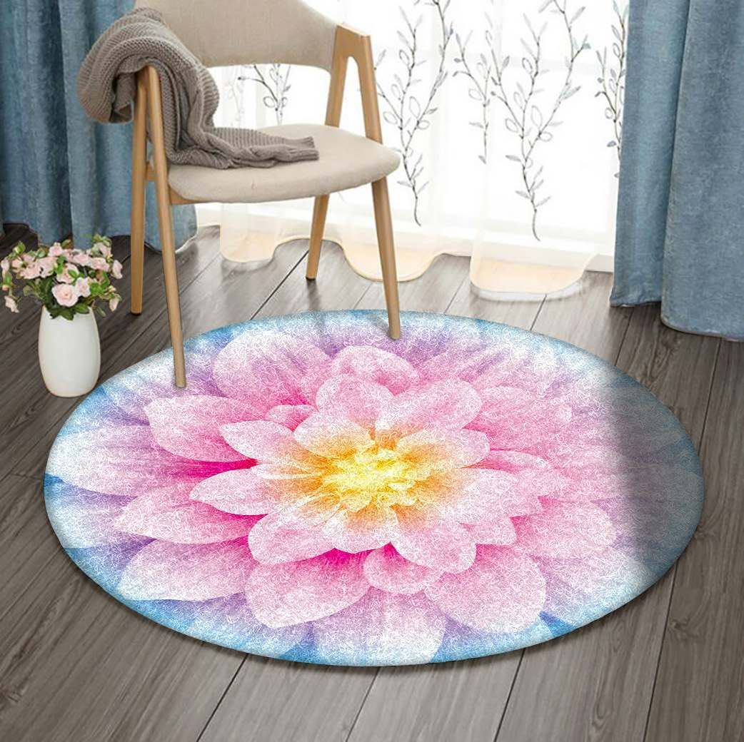 Flower Round Rug Carpet Bedroom Livingroom Home Decor