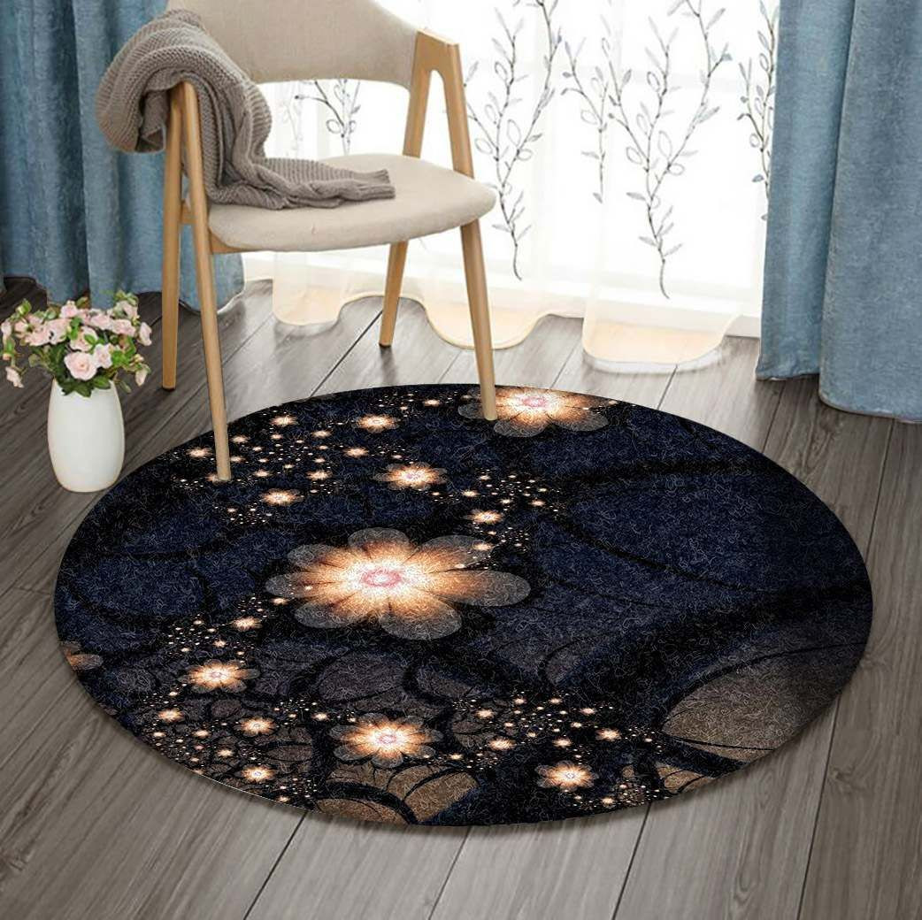 Flower Round Rug Carpet Bedroom Livingroom Home Decor