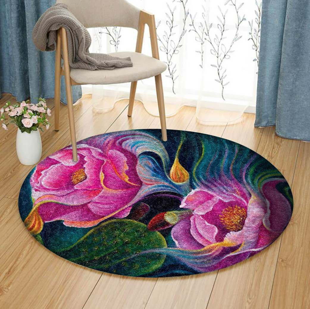 Flower Round Rug Carpet Bedroom Livingroom Home Decor