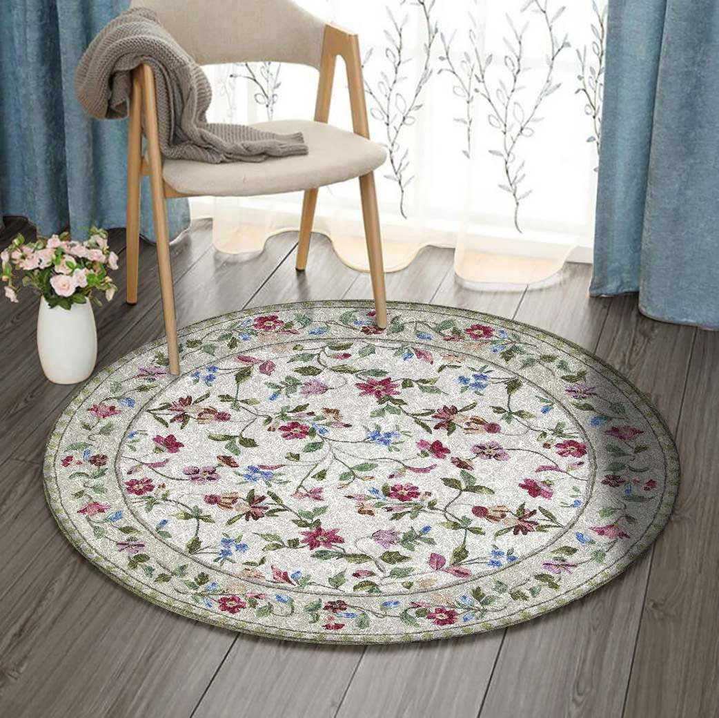 Flower Round Rug Carpet Bedroom Livingroom Home Decor