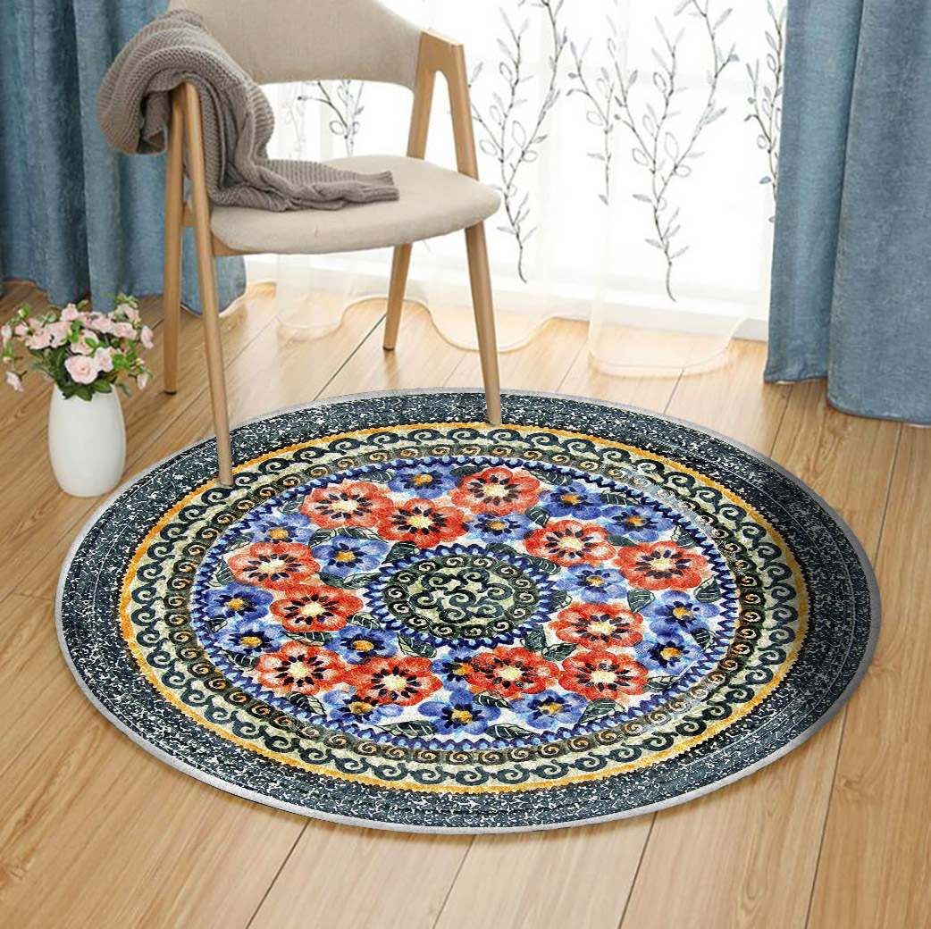Flower Round Rug Carpet Bedroom Livingroom Home Decor