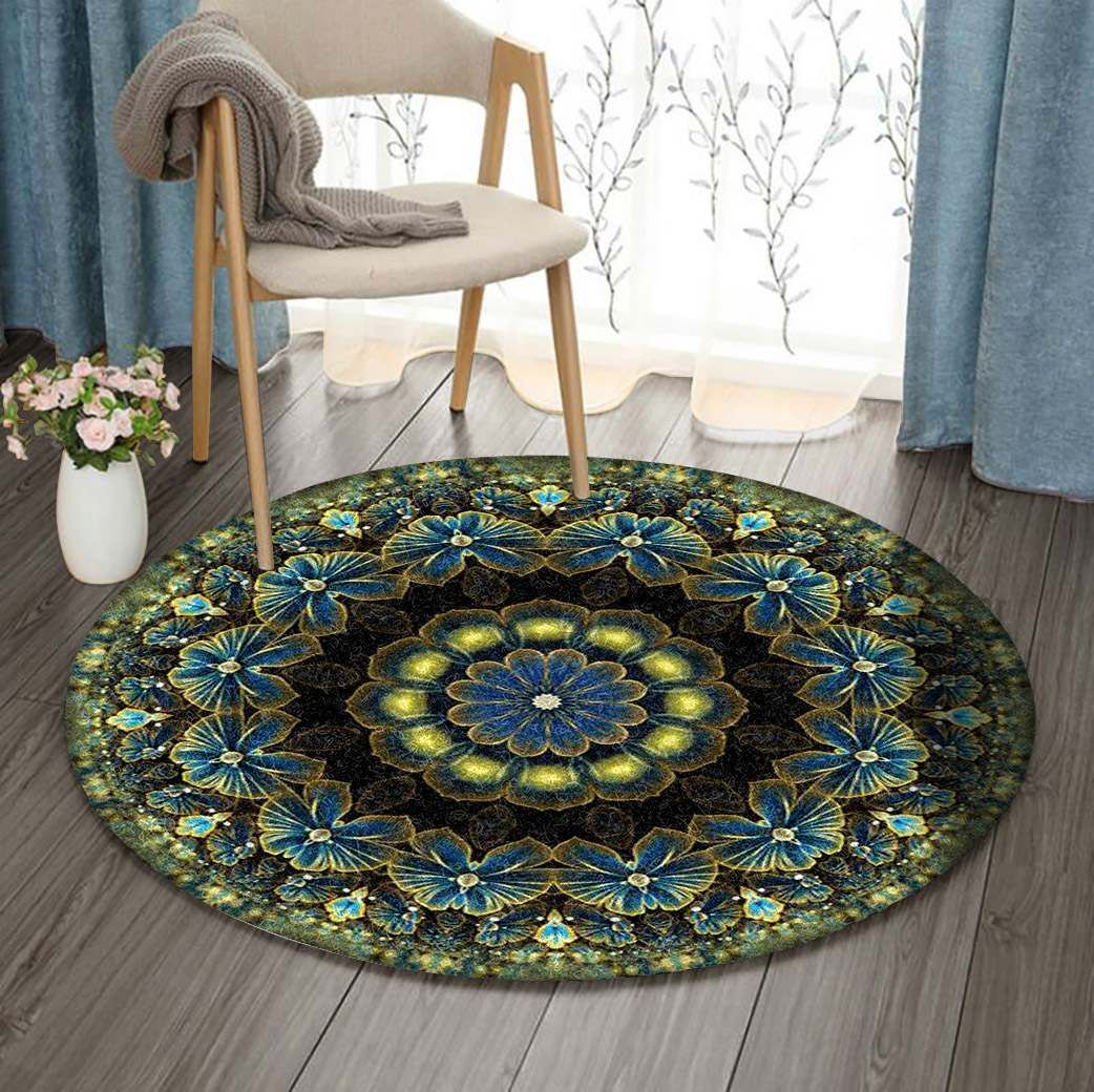 Flower Round Rug Carpet Bedroom Livingroom Home Decor