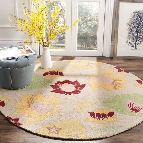 Flower Round Rug Carpet Bedroom Livingroom Home Decor
