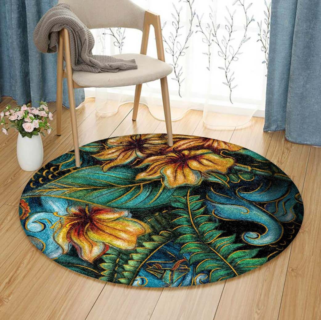 Flower Round Rug Carpet Bedroom Livingroom Home Decor