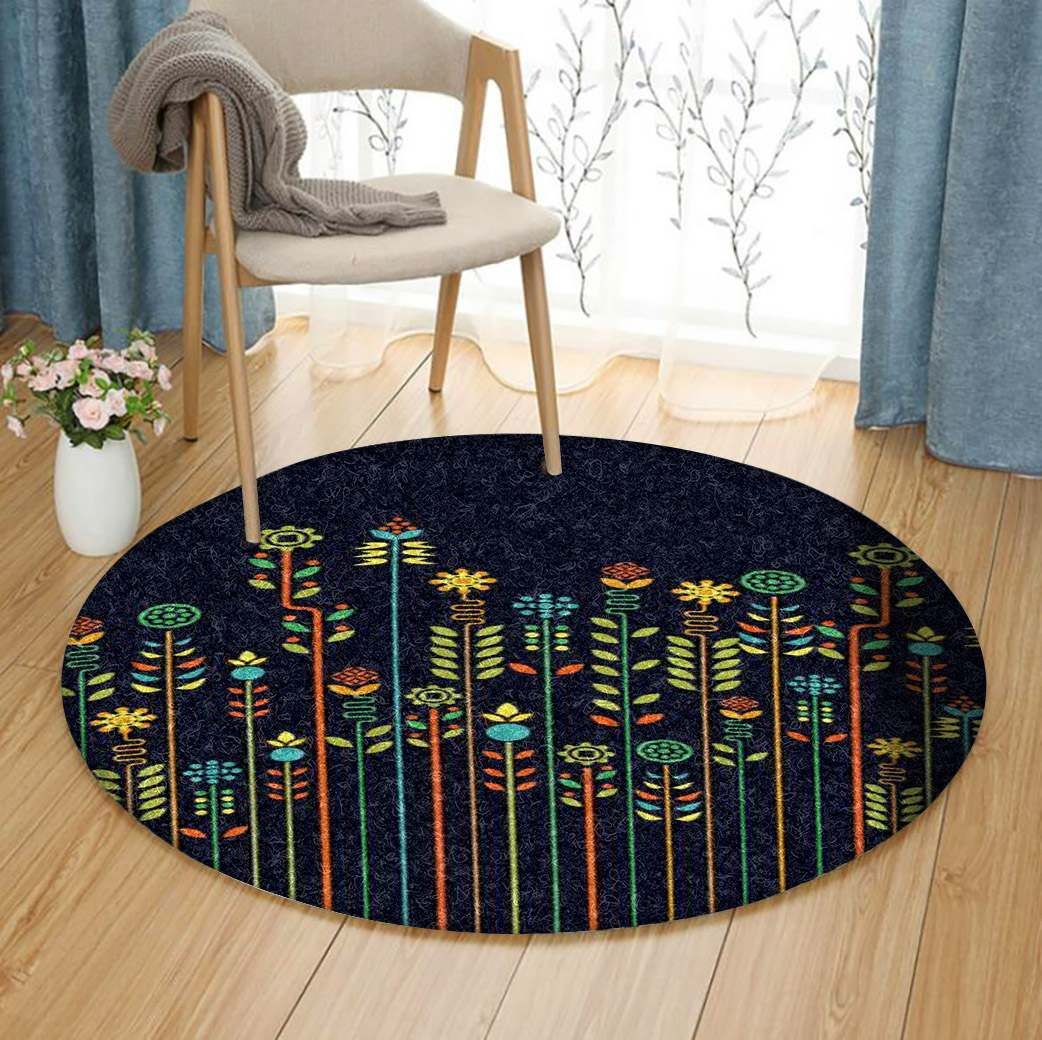Flower Round Rug Carpet Bedroom Livingroom Home Decor