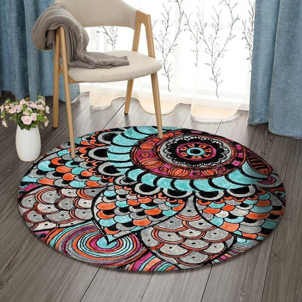 Flower Round Rug Carpet Bedroom Livingroom Home Decor