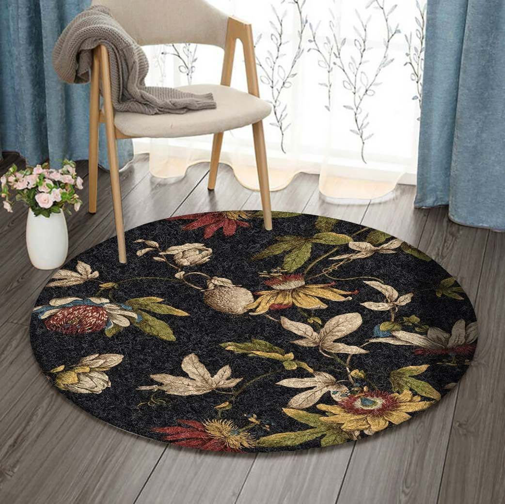 Flower Round Rug Carpet Bedroom Livingroom Home Decor
