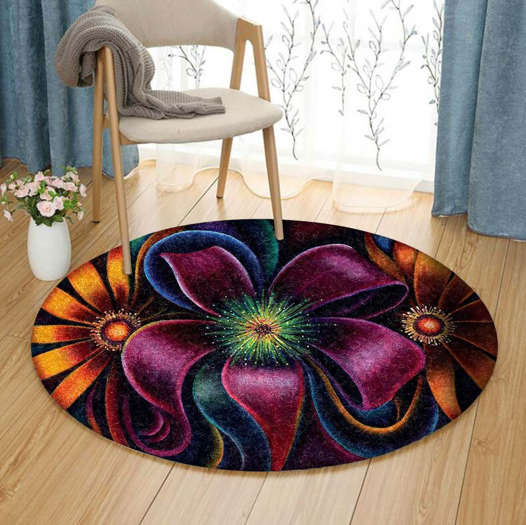 Flower Round Rug Carpet Bedroom Livingroom Home Decor