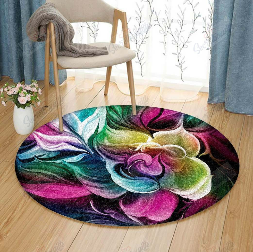 Flower Round Rug Carpet Bedroom Livingroom Home Decor