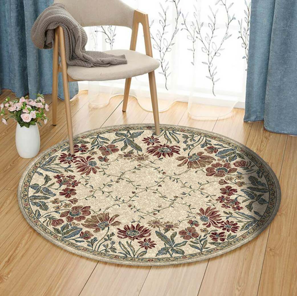 Flower Round Rug Carpet Bedroom Livingroom Home Decor