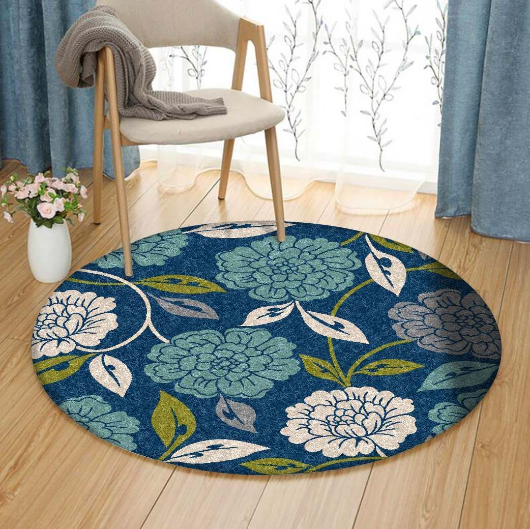 Flower Round Rug Carpet Bedroom Livingroom Home Decor