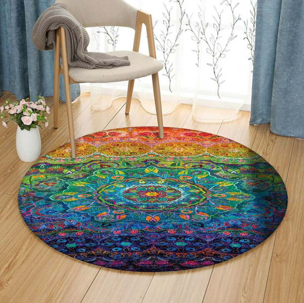 Flower Round Rug Carpet Bedroom Livingroom Home Decor