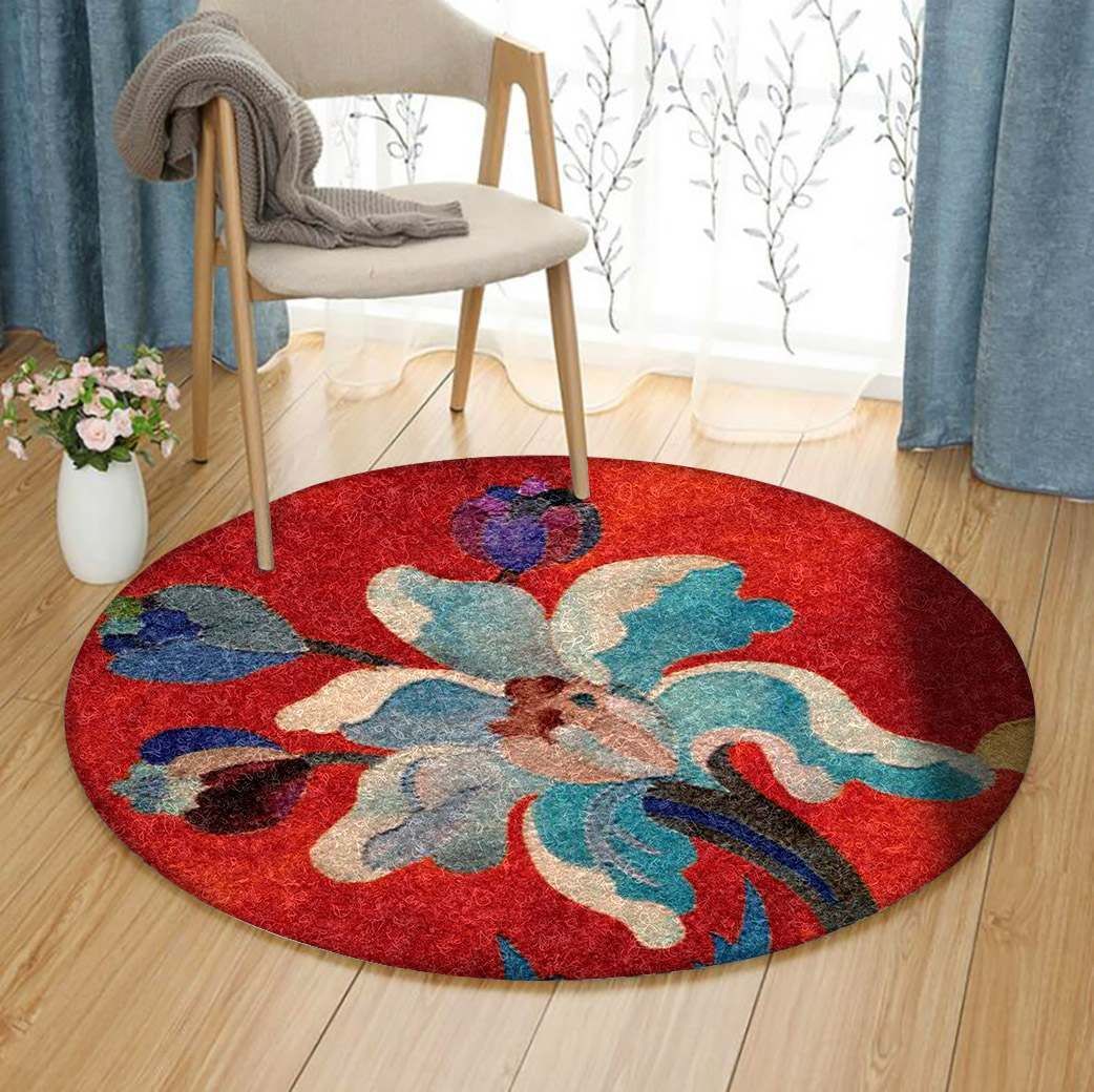Flower Round Rug Carpet Bedroom Livingroom Home Decor