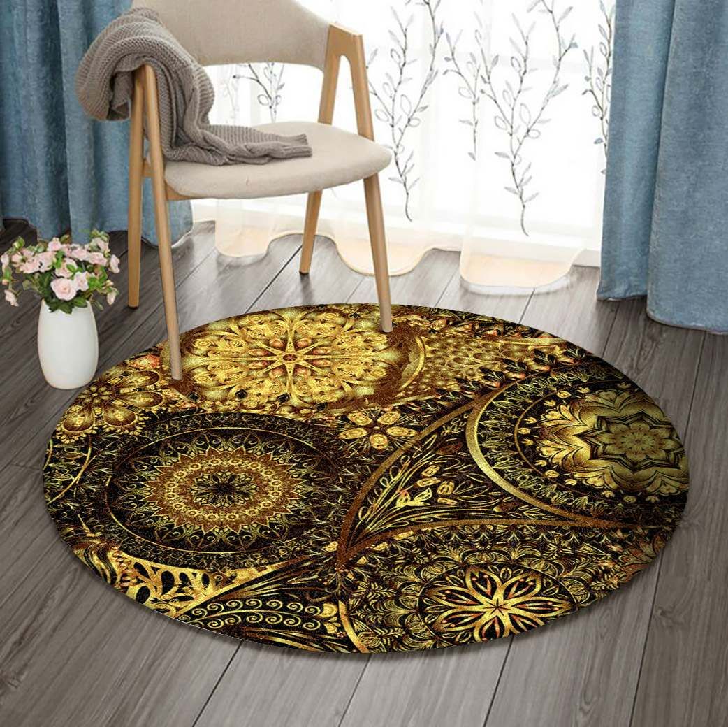 Flower Round Rug Carpet Bedroom Livingroom Home Decor