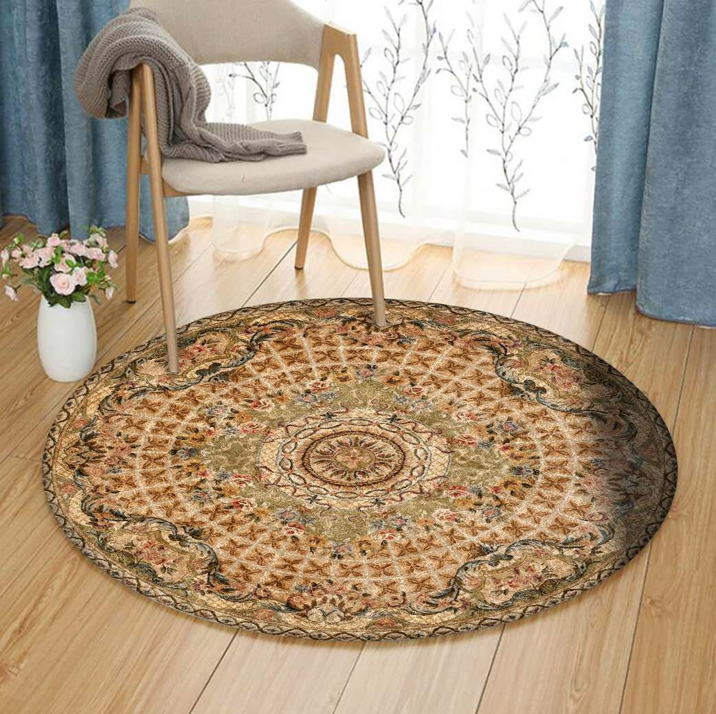 Flower Round Rug Carpet Bedroom Livingroom Home Decor