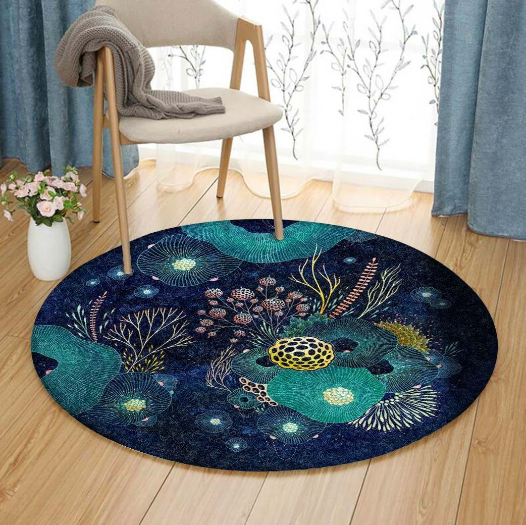 Flower Round Rug Carpet Bedroom Livingroom Home Decor