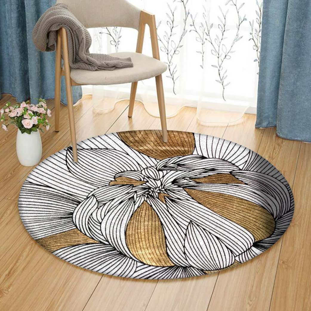 Flower Round Rug Carpet Bedroom Livingroom Home Decor