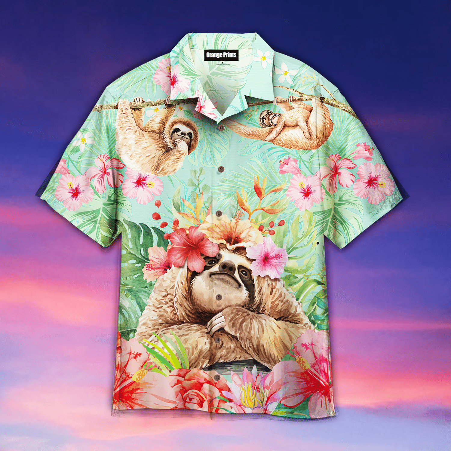 Flower Sloth Hawaiian Shirt