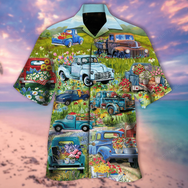 Flowers Pickup By Truck Hawaiian Shirt