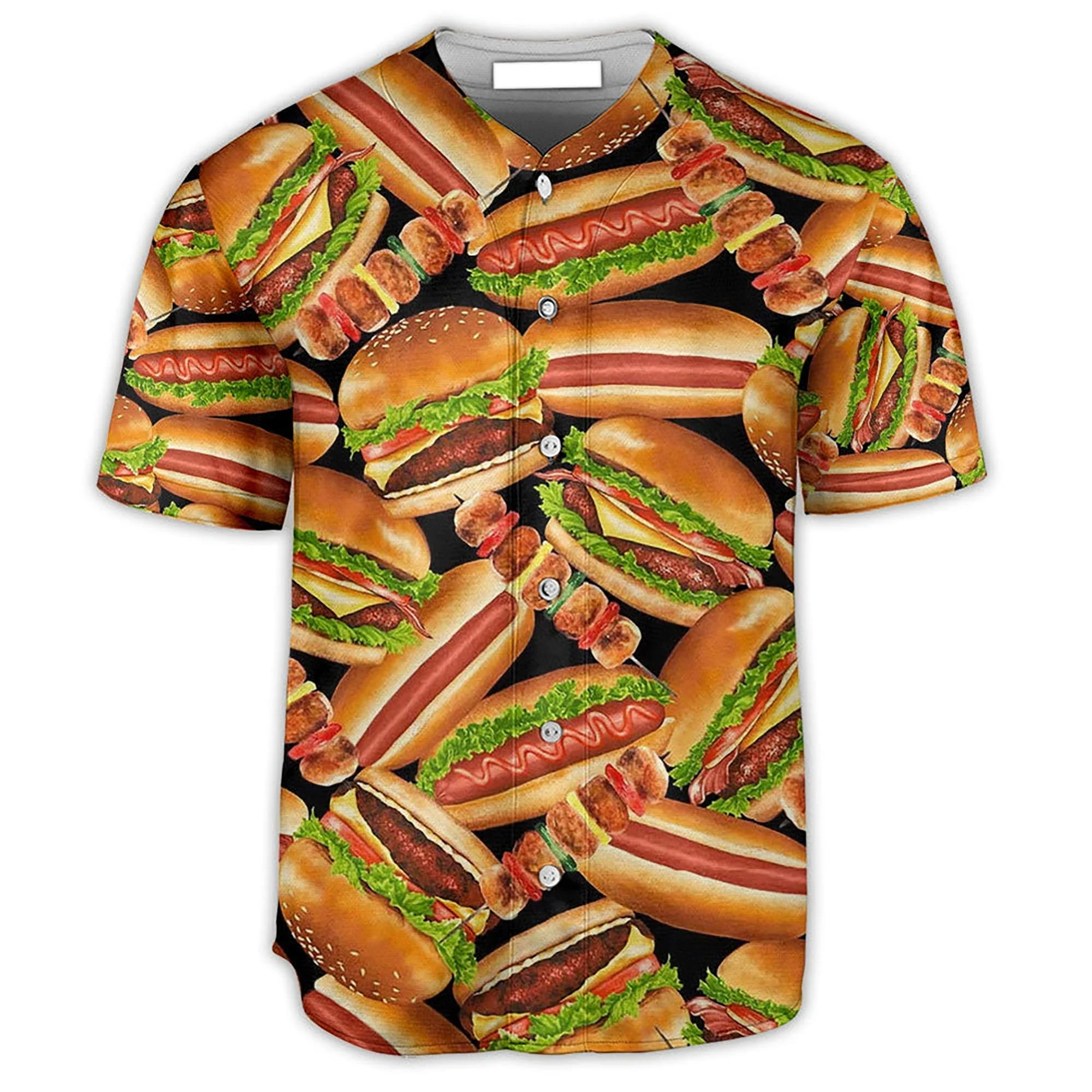 Food Hamberger Art Lover Baseball Jersey