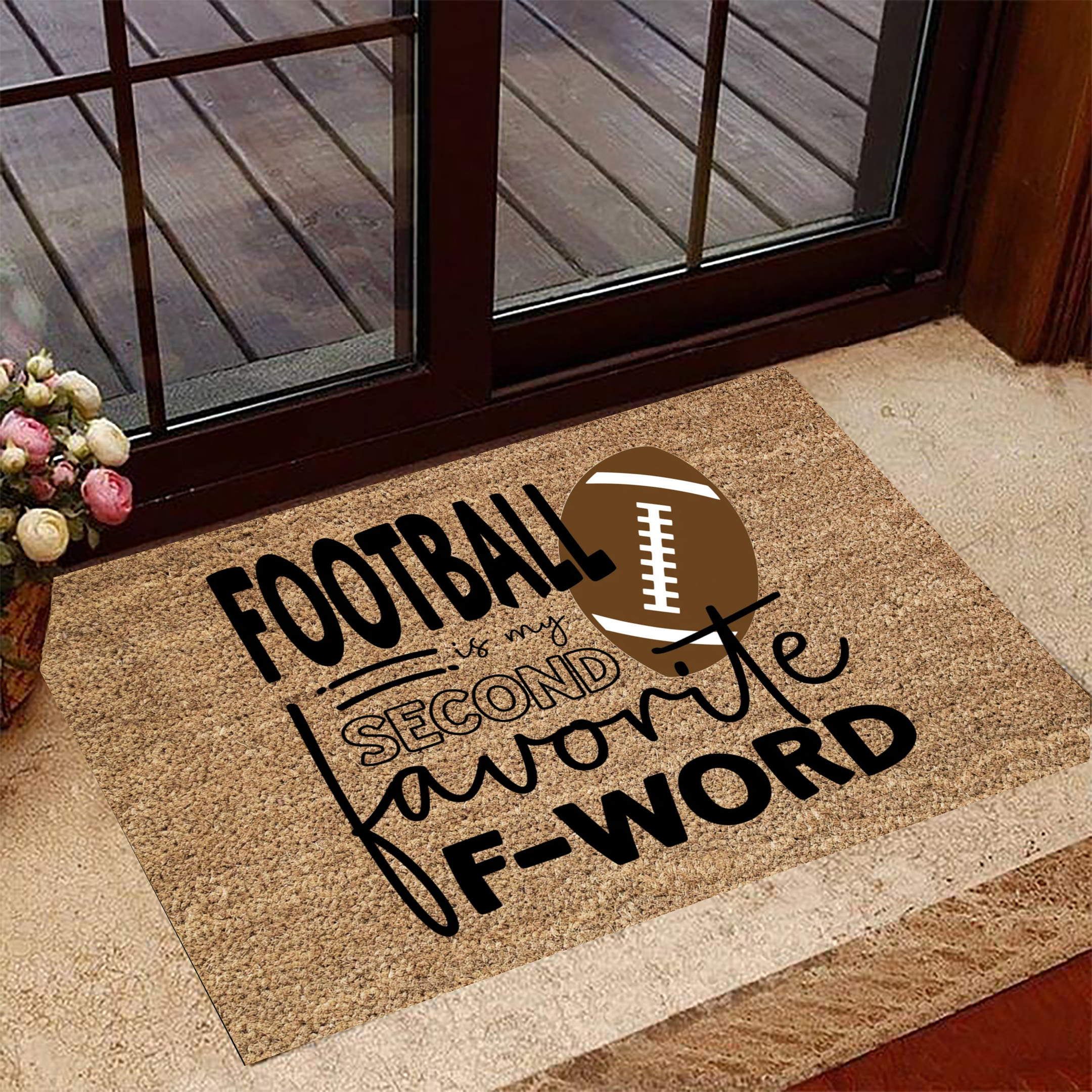 Football Rubber Doormat Football Is My Favorite F-Word Funny Rubber Doormat Sayings