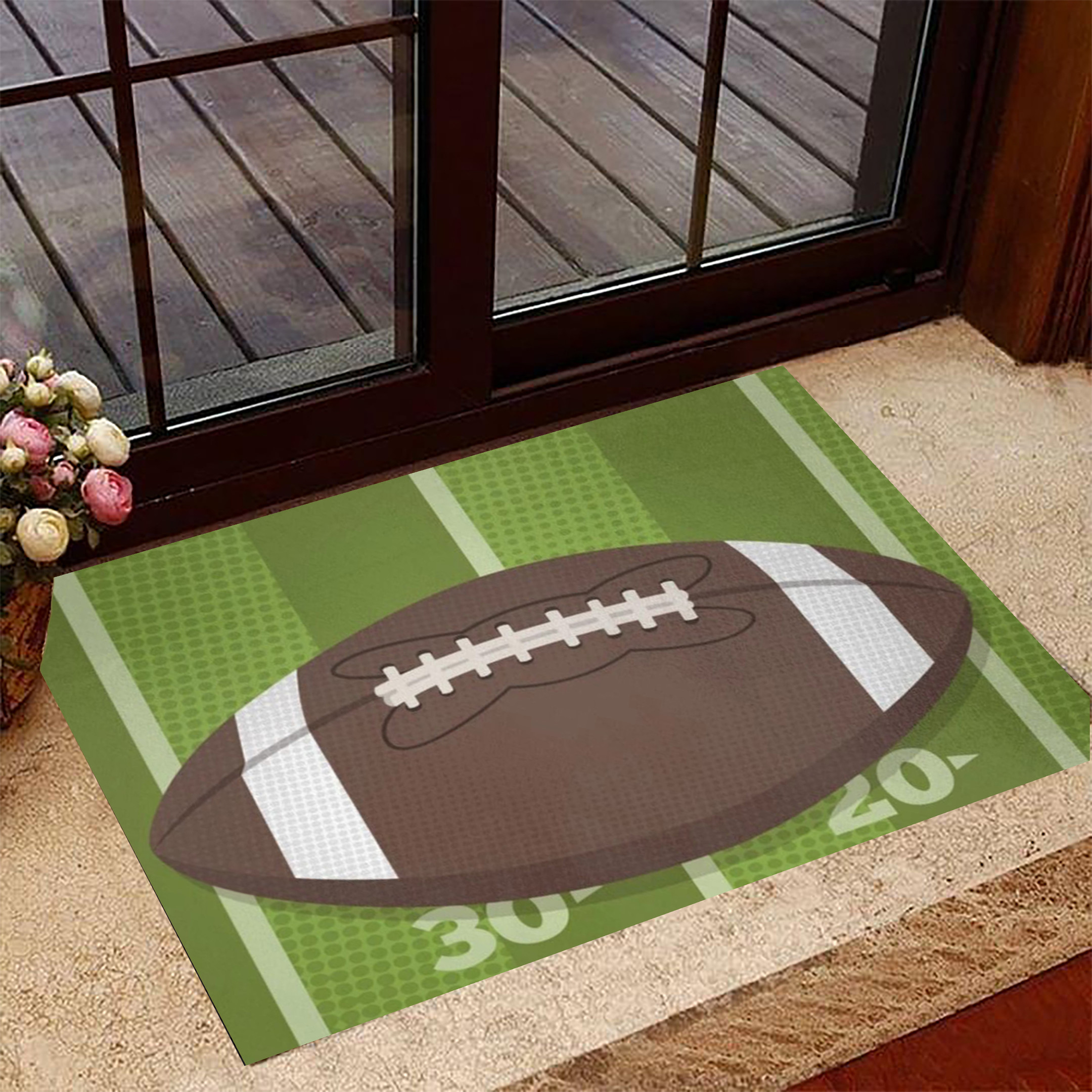 Football Rubber Doormat For Front Door Entry Mat Unique Related Football Themed Gifts