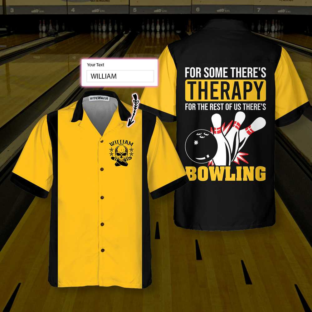 For Some There's Therapy For The Rest Of Us There's Bowling Personalized Hawaiian Shirt