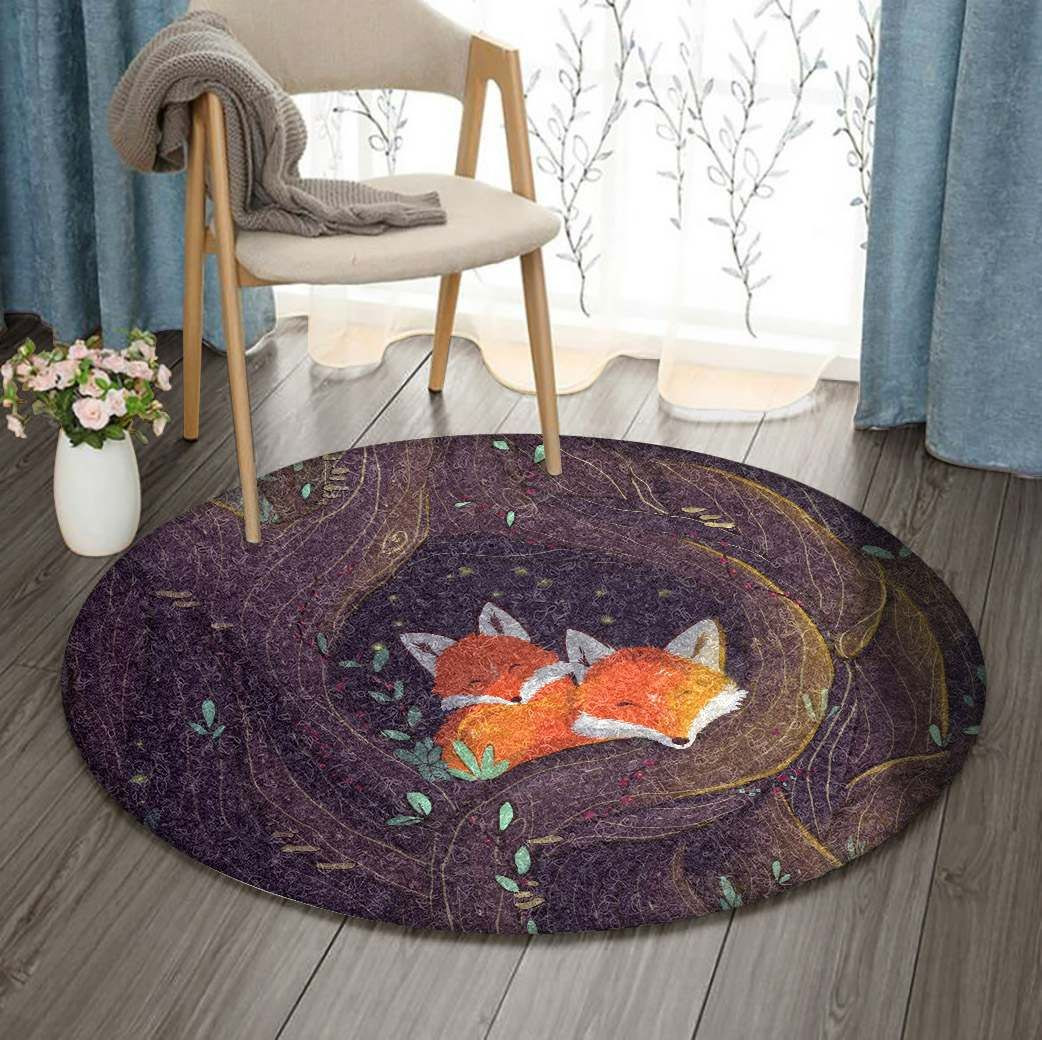 Fox Round Rug Carpet Bedroom Livingroom Home Decor
