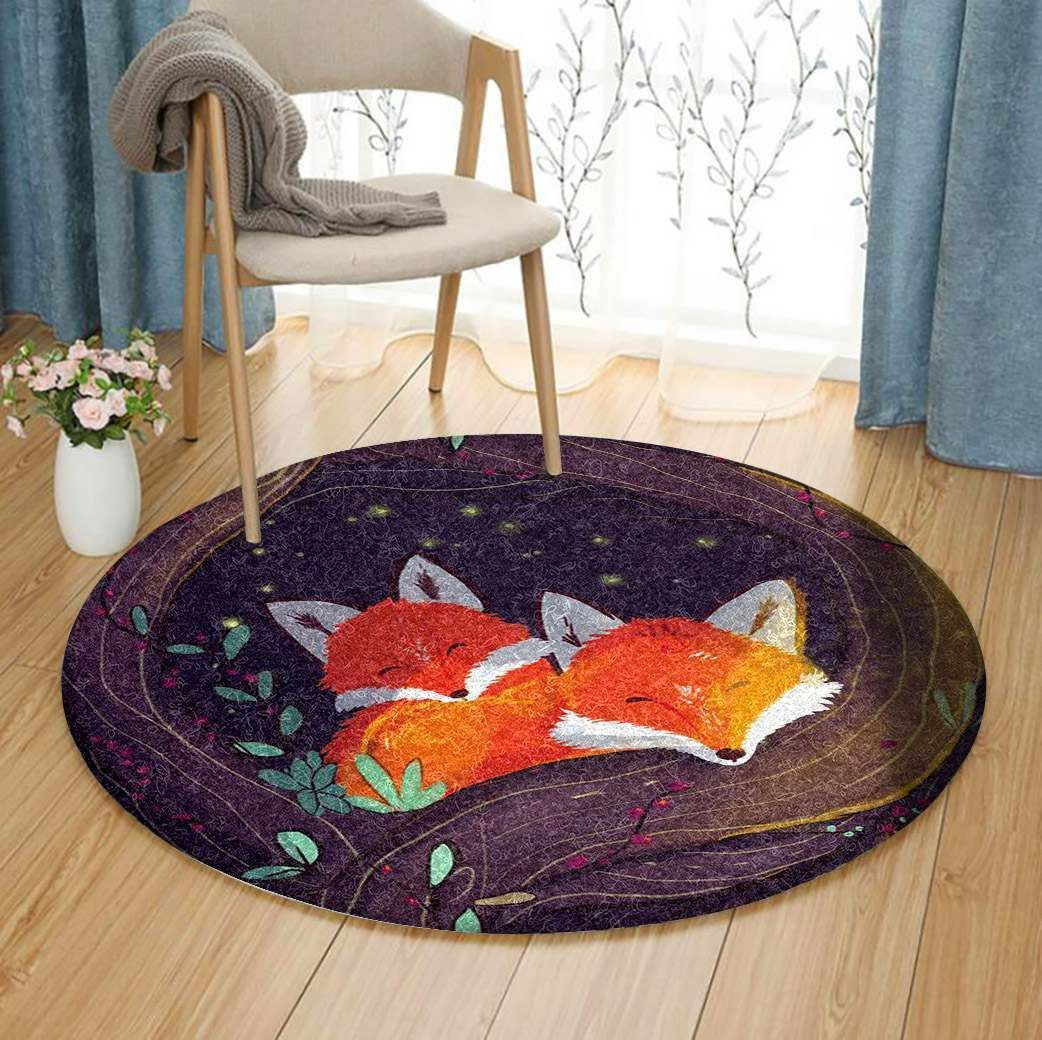 Fox Round Rug Carpet Bedroom Livingroom Home Decor