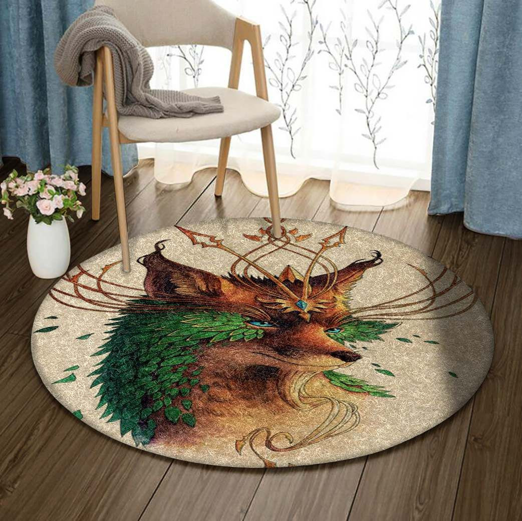 Fox Round Rug Carpet Bedroom Livingroom Home Decor