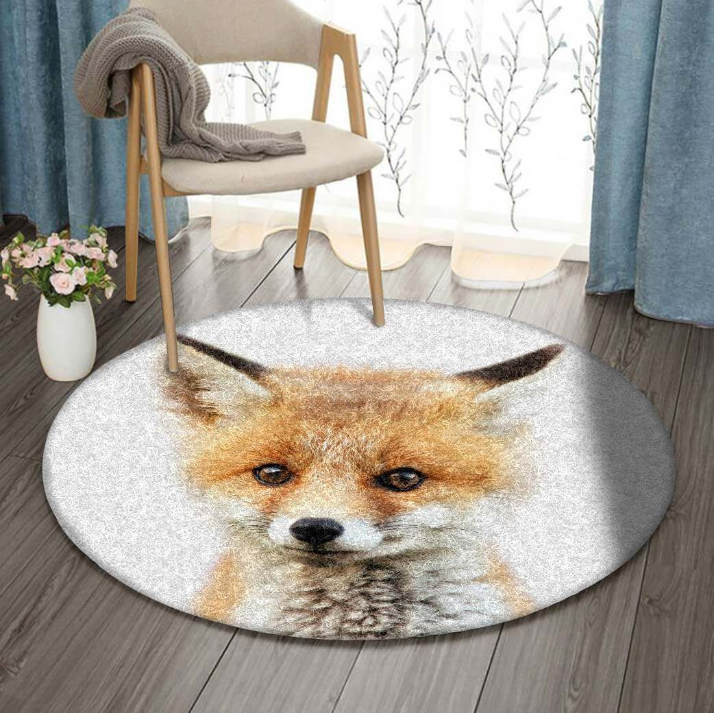 Fox Round Rug Carpet Bedroom Livingroom Home Decor