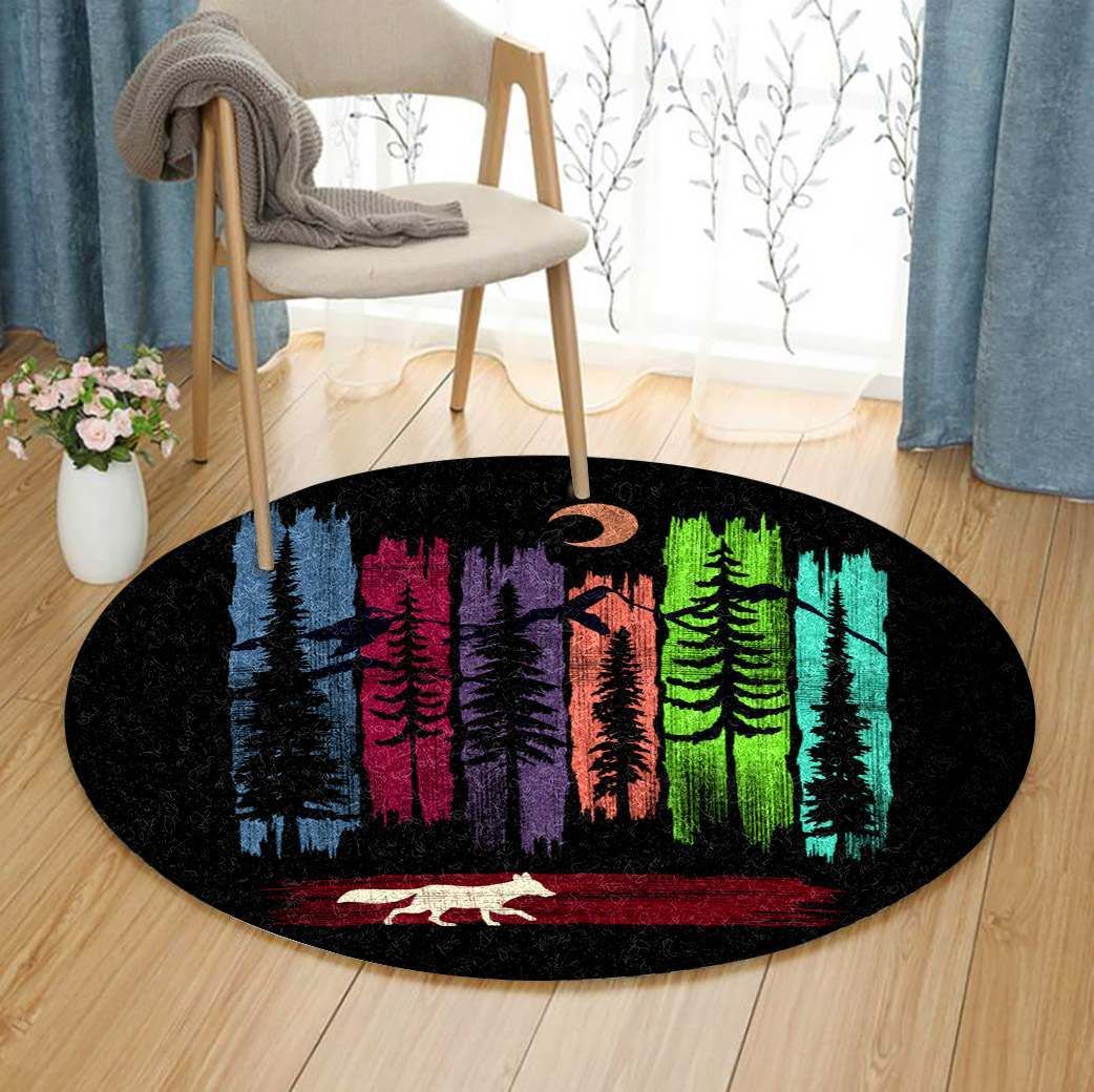 Fox Round Rug Carpet Bedroom Livingroom Home Decor
