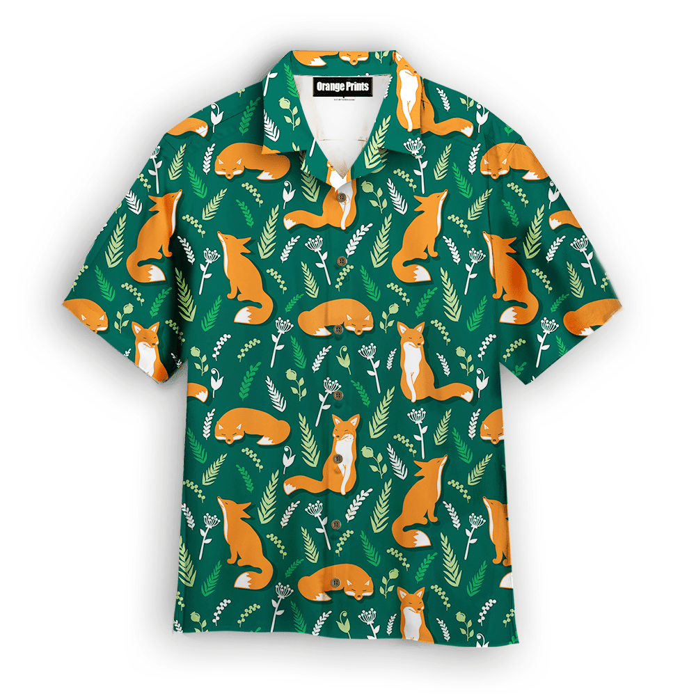 Foxes And Flowers Tropical Hawaiian Shirt