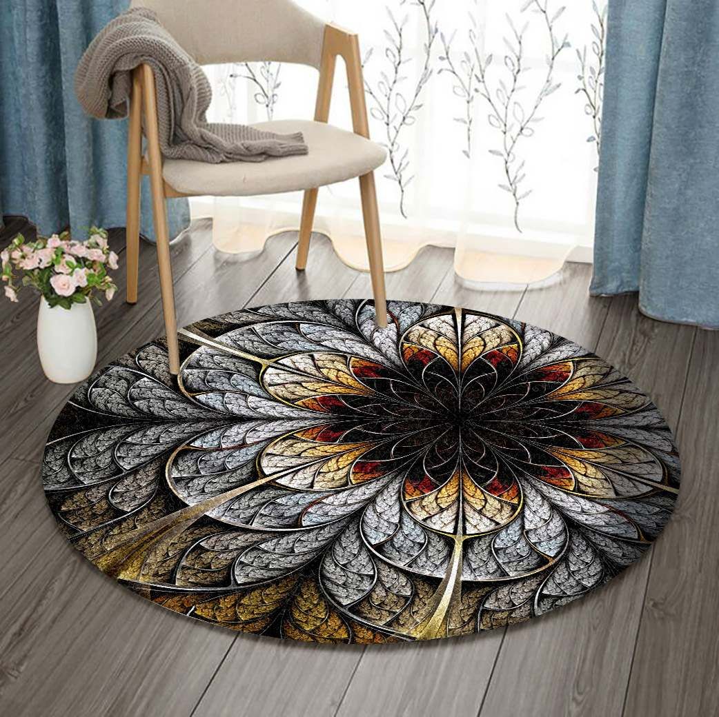 Fractal Art Round Rug Carpet Bedroom Livingroom Home Decor