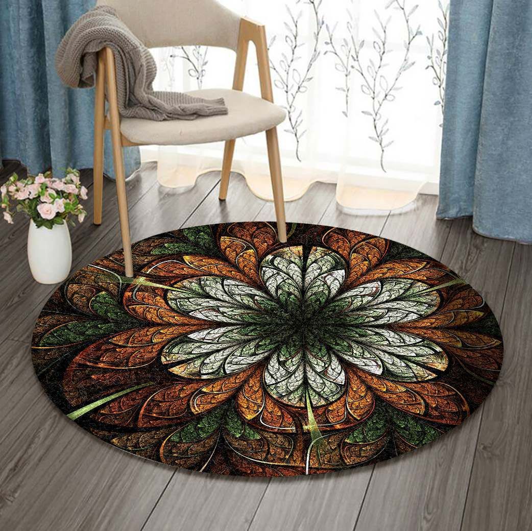 Fractal Art Round Rug Carpet Bedroom Livingroom Home Decor