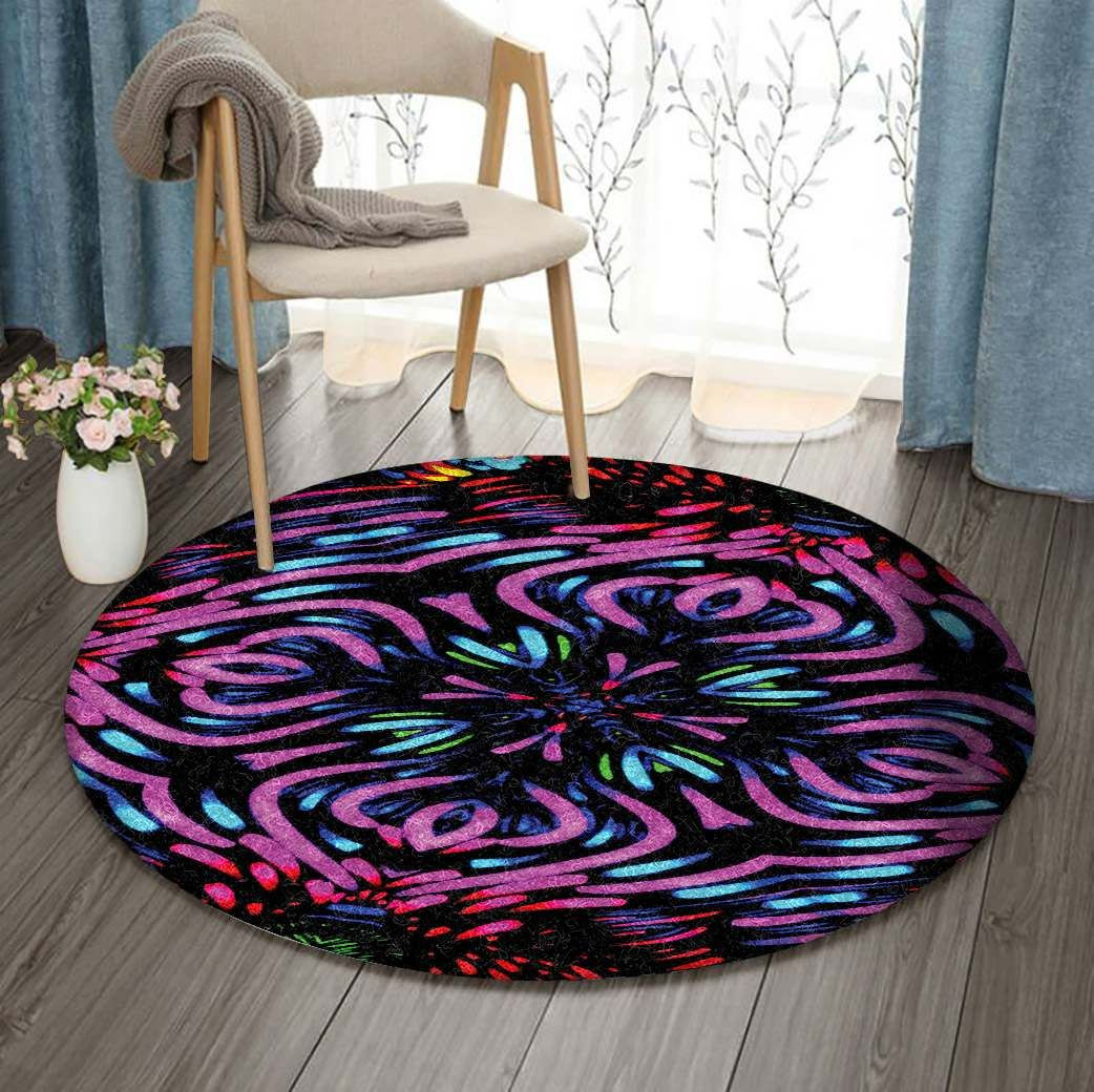 Fractal Art Round Rug Carpet Bedroom Livingroom Home Decor
