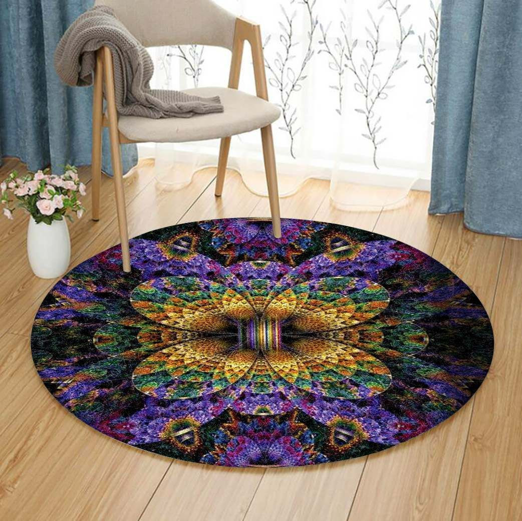 Fractal Flower Round Rug Carpet Bedroom Livingroom Home Decor