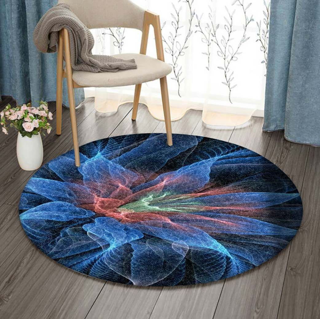 Fractal Flower Round Rug Carpet Bedroom Livingroom Home Decor