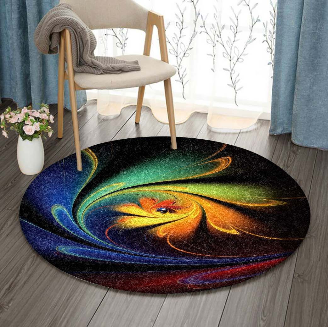 Fractal Flower Round Rug Carpet Bedroom Livingroom Home Decor