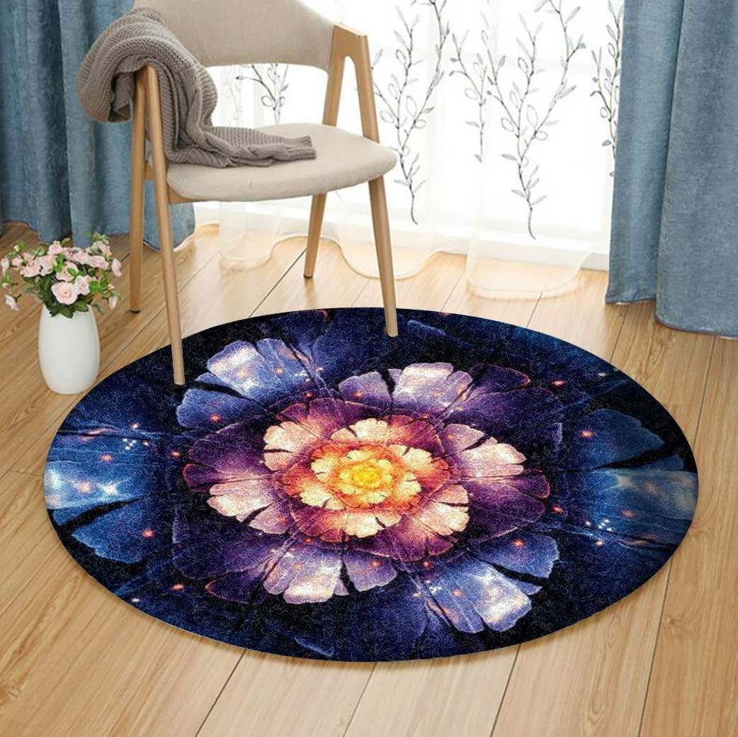 Fractal Flower Round Rug Carpet Bedroom Livingroom Home Decor