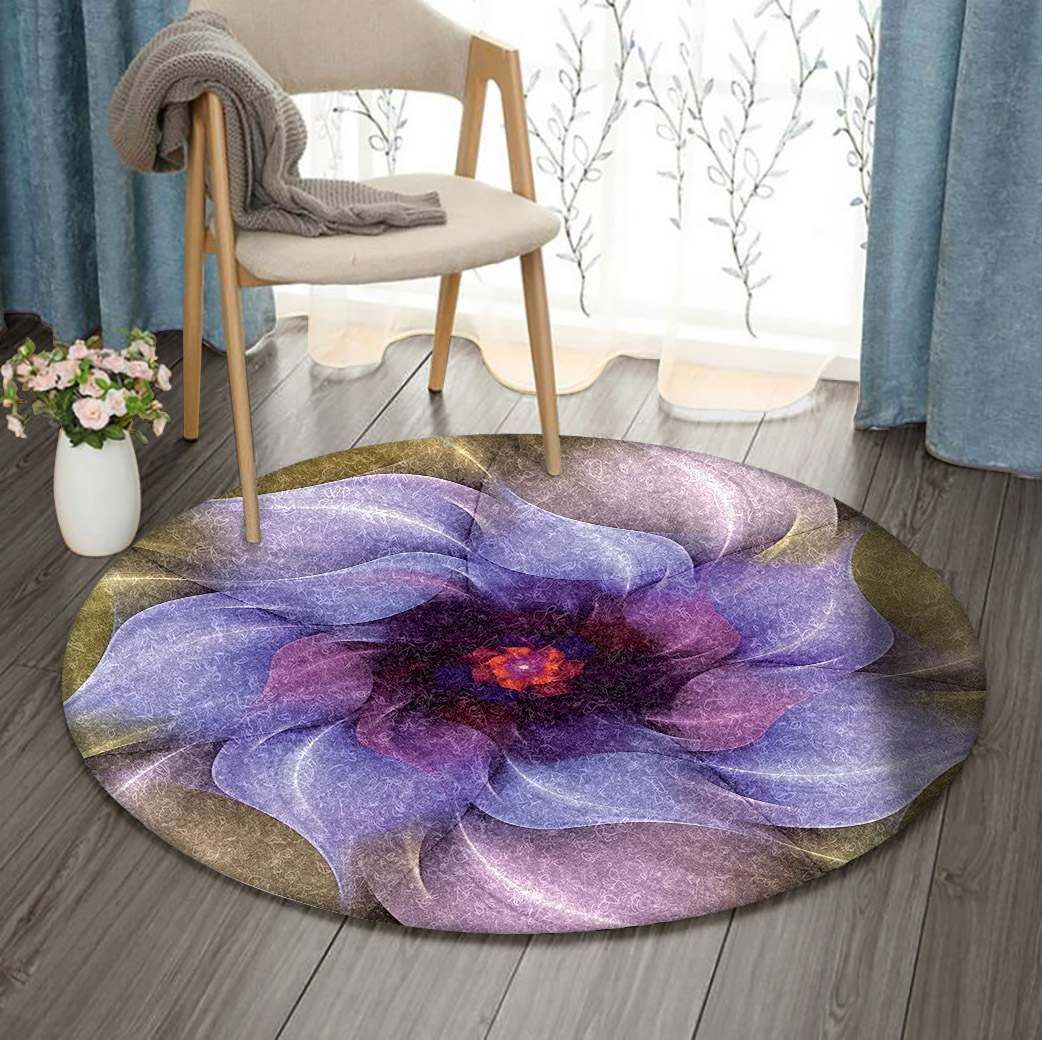 Fractal Flower Round Rug Carpet Bedroom Livingroom Home Decor