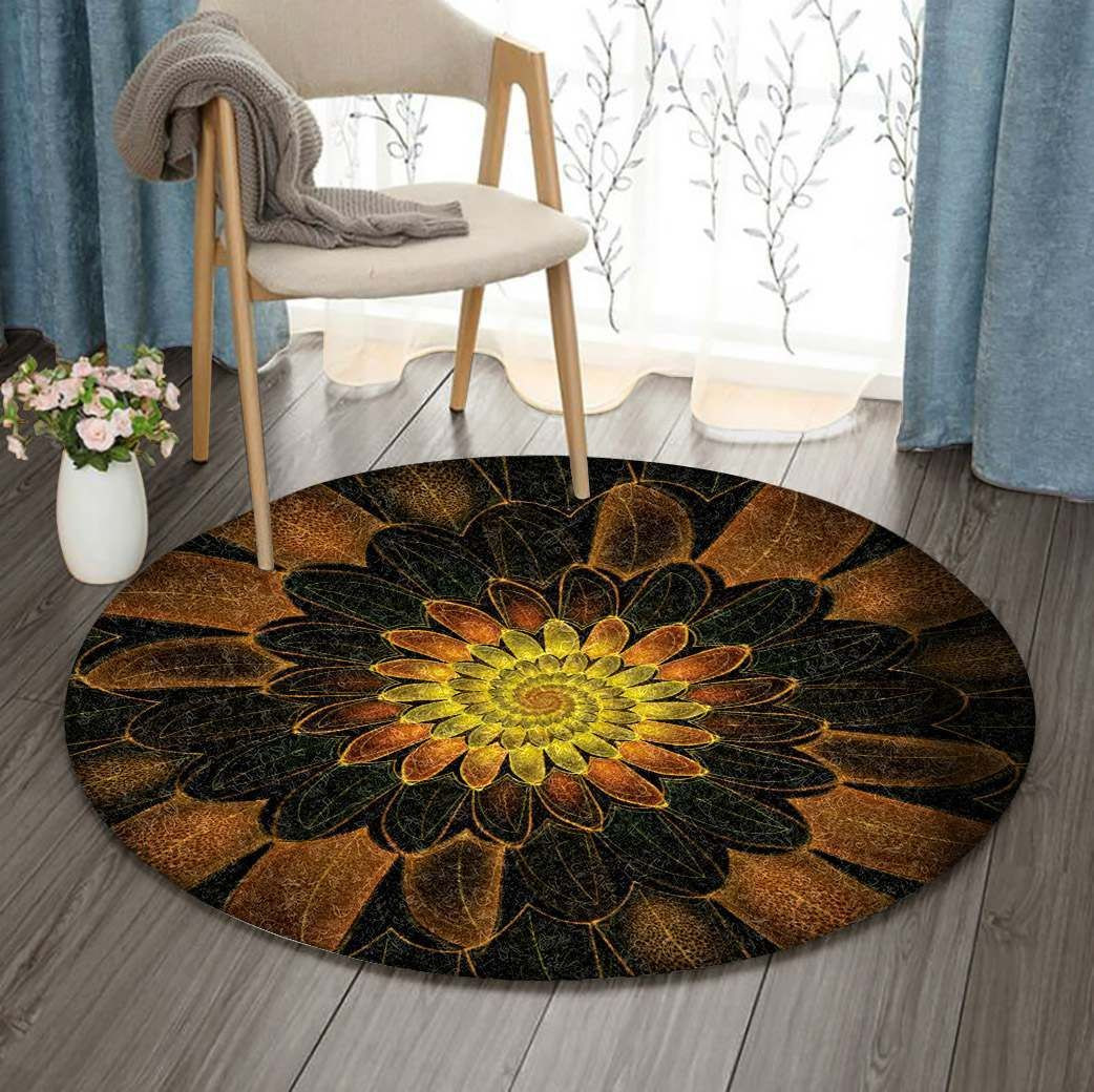 Fractal Flower Round Rug Carpet Bedroom Livingroom Home Decor