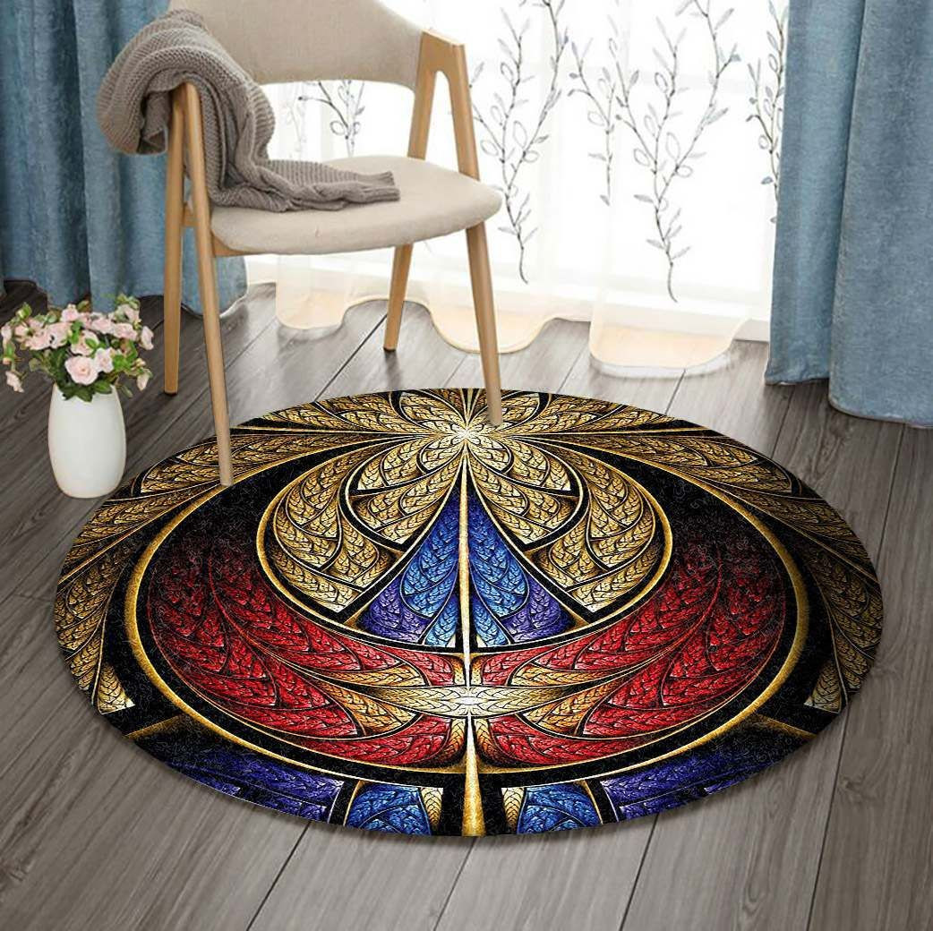 Fractal Round Rug Carpet Bedroom Livingroom Home Decor